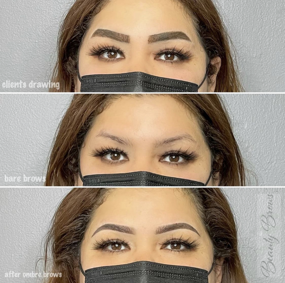 ombre microbladed combination semi-permanent tattoo brows